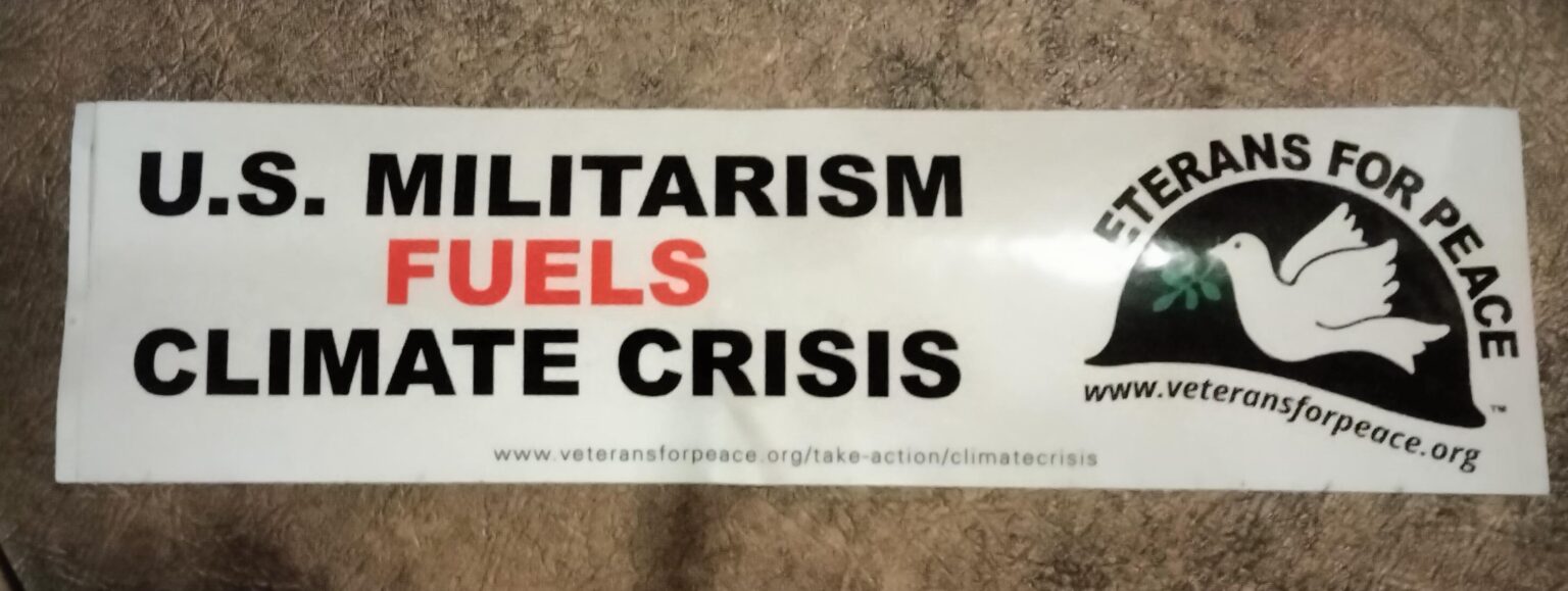 Climate Crisis Sticker U.S. Militarism FUELS Climate Crisis Bumper Sticker - 5pk - Veterans ...